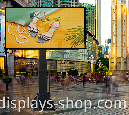 Hydraulic LED screen display with steel frame